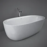 Contour Oval Freestanding White Acrylic Bathtub 1800x800x600 Set | Rak Ceramics