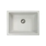 Granite Kitchen Sink Single Bowl 60X45 Metallic White | Faucini