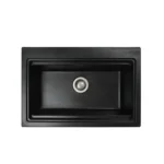 Granite Kitchen Sink Single Bowl Metallic Black | Faucini