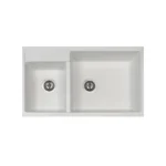 Granite Kitchen Sink Double Bowl Metallic White 86.5X50.5 | Faucini