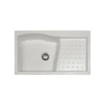 Granite Kitchen Sink Single Bowl 81X48 Metallic White | Faucini