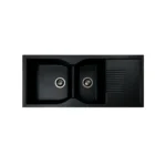 Granite Kitchen Sink Double Bowl Metallic Black | Faucini