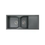 Granite Kitchen Sink Double Bowl Metallic Grey | Faucini