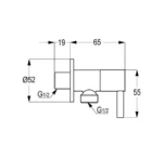 Brass angle valve RAK12018 | Kludi Rak - Image 2