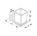 Harmony Brass Tumbler Holder Glass | Kludi Rak - Image 2