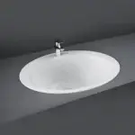 Rak-jessica Oval Under Counter Wash Basin 530x435 Mm Alpine White Set