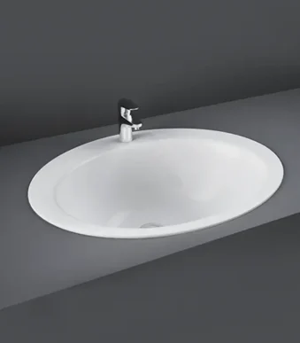 Rak-jessica Oval Under Counter Wash Basin 530x435 Mm Alpine White Set